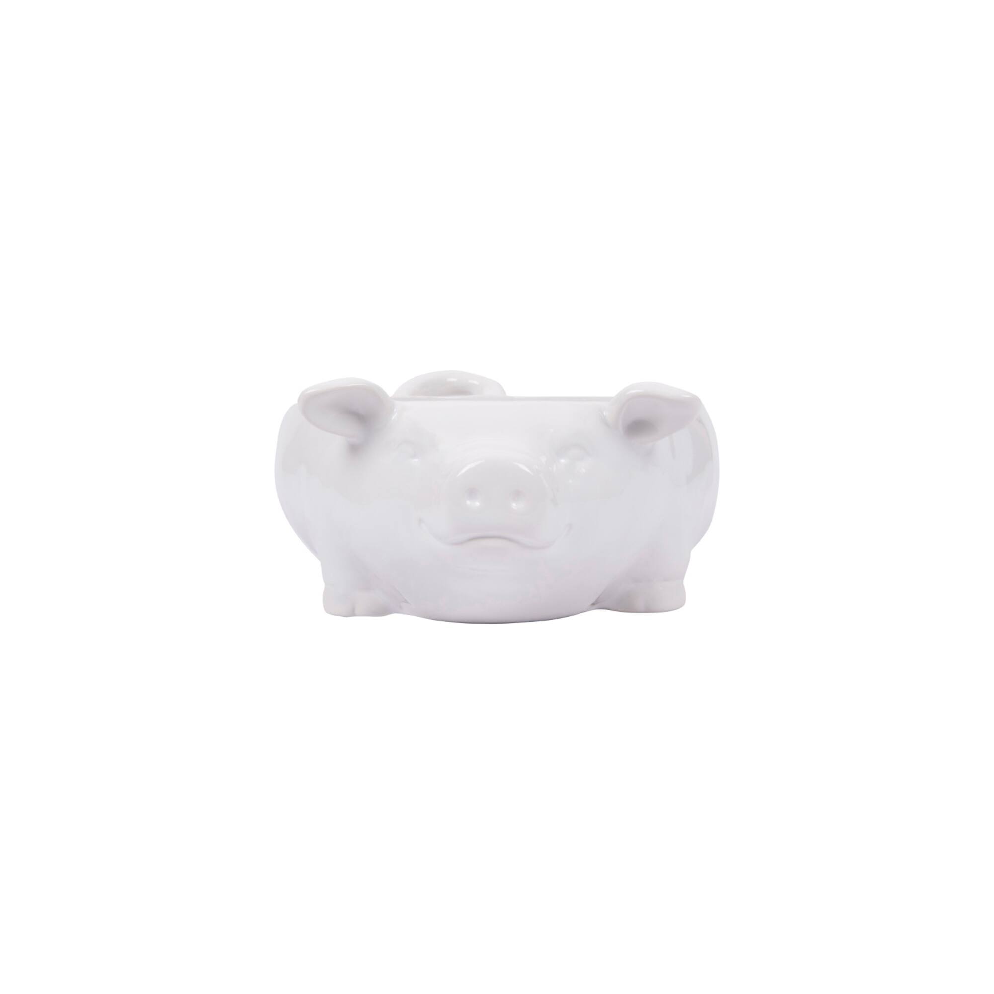Hello Honey® 12.5" White Ceramic Pig Shaped Bowl